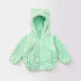 jsaierl Toddler Baby Girl Boy Hoodie Coat Cardigan Faux Fur Teddy Warm Fall Winter Plush Jacket Long Sleeve Outerwear