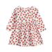 Zpanxa Toddler Girl Outfits Princess Dresses Baby Girls Long Sleeve One-Piece Floral Print Skirt Casual Dress Cotton Dresses Orange (6-9 Months)