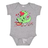 Inktastic Raptor Destroying Heart Chocolate Box Boys or Girls Baby Bodysuit