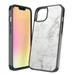 Capsule Case Compatible with iPhone 13 [Heavy Duty Hybrid Design Slim Style Black Phone Case Cover] for iPhone 13 6.1-Inch (White Marble Print)