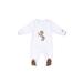 RB Royal Baby Organic Cotton Gloved Sleeve Footed Overall Footie (Born to be Wild) White - 3-6 Month