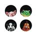 WIRESTER Microfiber Sticker Cleaner for Smartphones Camera Lens Computers Laptop Screens - Set of 4pcs Baby Pig Cochin Chicken Black Spot Cow & Green Frog Round 5 Cm