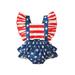 Gwiyeopda Baby Girls 4th of July Outfit Romper Independence Day Jumpsuit USA Flag Bodysuit