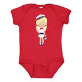 Inktastic Cute Girl Boat Captain Skipper Blonde Hair Girls Baby Bodysuit