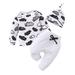 Kucnuzki 0 Months Baby Boy Winter Outfits Pants Sets 3 Months Long Sleeve Cloud Prints Casual Tops Elastic Pants Hat 3PCS Set White