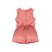 Newborn Baby Girls Summer One Piece Sleeveless Cotton Jumpsuit Romper Solid Ribbed Overall Shortall