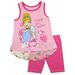 Disney Toddler Girls Cinderella Outfit Pink Flowery Tank Top Pink Legging 2T