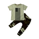 Newborn Kids Baby Boy Clothes Tops T-Shirt Camo Pants Leggings Casual Set