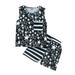 Qmyliery Newborn Two-Piece Outfits Stars Print Horizontal Stripes Sleeveless O-Neck Pocket Vest + Elastic Waist Short Pants