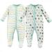 Luvable Friends Baby Cotton Snap Sleep and Play 2pk Elephants 0-3 Months