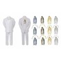 New Born Baby Boy Christening Baptism White Suit Virgin Mary Maria On Back Sm-7