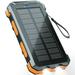SOLPOWBEN 30000mAh Solar Charger for Cell Phone iPhone Portable Solar Power Bank with Dual 5V USB Ports 2 Led Light Flashlight Compass Battery Pack for Outdoor Camping Hiking (Orange)