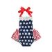 Infant Baby Girls Stars Romper Halterneck Lace Flag Pattern Ruffle Jumpsuit 4th of July Outfits