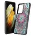 Capsule Case Compatible with Galaxy S21 Ultra [Hybrid Fusion Gel Design Slim Thin Style Soft Grip Black Case Protective Cover] for Samsung Galaxy S21 Ultra 5G SM-G998 (Indian Mandala)