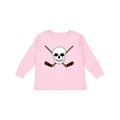 Inktastic Hockey Sports Funny Skull Boys or Girls Long Sleeve Toddler T-Shirt