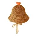 Baby Girl Straw Hat Outdoor Baby Sun Protection Hats with Top Heart Summer Beach Cap for Infant Toddler Girls