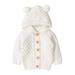 Sunisery Newborn Baby Girls Boys Knit Cardigan Ear Hooded Sweater Infant Button-Down Cotton Outwear