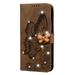 Allytech Galaxy Note20 Ultra Case(6.9 ) PU Leather Magnetic Bling Diamonds Embossed Butterfly Case with Card Slots Flip Stand Hand Strap SmartPhone Case for Samsung Galaxy Note20 Ultra 5G 2020 Brown