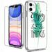 Minimalist Leaves Super Kawaii Phone Case with Screen for iPhone 8Plus 7Plus/11 X XS XRProtector for iPhone 11 12 Pro 8 Plus xr Case TPU Cover Protective Phone Case for iPhone 11 6.1 inch