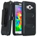 Galaxy Express Prime Case[Built In Screen Protector]Galaxy J3/J3V Case Galaxy Sky Case Galaxy Amp Prime Case Galaxy Sol Heavy Duty Hybrid Holster Shell Combo Case - Black