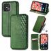 iPhone 12 Mini Case PU Leather TPU Wallet Cover with Card Holder Kickstand Hidden Magnetic Adsorption Shockproof Flip Folio Cell Phone Case for Apple iPhone 12 Mini 5.4 inch 2020 Green