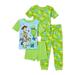 Disney Toy Story 4 Toddler Boys Snug Fit Cotton Short Sleeve T-Shirt & Pants 4-Piece Pajama Set Sizes 2T-5T