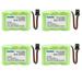 Kastar 4-Pack 2/3AA 3.6V 800mAh Ni-MH Battery Replacement for Sony SPP-Q120 SPPQ150 SPP-Q150 SPPQA500 SPP-V72C ST250 Uniden BT-185 1-528-376-31 XC-315 XC-330 XC-600 XC611 XC-611