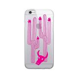 OTM Prints Clear Phone Case Saguaro & Skull- Pink - iPhone 6/6s/7/7s