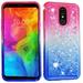 SOATUTO For LG Q7 Phone Case LG Q7 Plus Glitter Case Sparkle Glitter Flowing Liquid Quicksand with Shiny Bling Diamond Women Girls Cute Case For LG Q7 Plus / LG Q7 5.5 inch - Pink+Blue