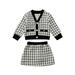 US Toddler Kid Baby Girl Clothes Vingate Plaid Coat Tutu Dress Formal Outfit Set