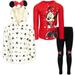 Disney Minnie Mouse Toddler Girls Pullover Fleece Hoodie T-Shirt and Leggings 3 Piece Outfit Set Infant to Big Kid