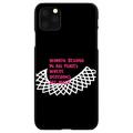 DistinctInk Case for iPhone 13 Pro MAX (6.7 Screen) - Custom Ultra Slim Thin Hard Black Plastic Cover - Women Belong in All Places Where Decisions Are Made - Ruth Bader Ginsburg - RIP RBG