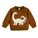 SYNPOS Infant Toddler Boy Girl Cotton Dinosaur Sweatshirt Baby Long Sleeve Shirts Tops