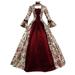 Swing Dresses Women Medieval Vintage Court Gown Turtleneck Lace Floral Maxi Ball Dress Gothic Dress