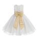 Ekidsbridal Ivory Lace Organza Flower Girl Dress with Colored Sash Beauty Pageant for Toddlers Junior Bridesmaid 186T 4