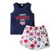 URMAGIC 1-6T Baby Boys 4th of July Vest Tops Shorts 2PCS American Flag Outfits Cloths