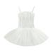 Newborn Baby Girls Romper Dress Sleeveless Solid Adjustable Spaghetti Strap Pleated Mesh Tulle Dress