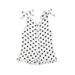 Baby Girls Polka Dots Jumpsuit Sleeveless Button Strap Romper V-neck One-piece Summer Clothes