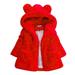 SYNPOS 1-8T Girls Winter Warm Coats Ear Hooded Faux Fur Fleece Jacket