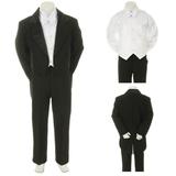 Black Wedding Formal Tuxedo Tail Suit 4 Baby Toddler & Boy S M L XL 2T 3T 4T-20