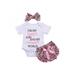 3PCS Newborn Baby Girl Romper Jumpsuit Bodysuit +Pants Shorts+Headband Outfit Set