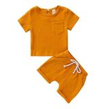 Kiapeise Baby 2Pcs Clothes Suit Short Sleeve T-shirt with Elasctic Shorts