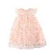 Toddler Baby Girls Tulle Dresses Outfits Floral Cute Ruffle Sleeve Princess Wedding Birthday Dress Summer Sundress 1-6T