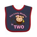 Inktastic Little Monkey Girl 2nd Birthday Girls Baby Bib