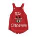 Xingqing 0-3Y Christmas Infant Boys Girls Knitted Romper Letter Elk Pattern Round Neck Sleeveless Sweater Red 2-3 Years