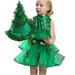 OGLCCG Toddler Girl s Glitter Christmas Tree Costume Dress Kids Princess Costume Xmas Party Tutu Dress Outfit for Girl