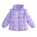 Winter Coats for Toddler Girls Purple Winter Down Jacket Kids Baby Girls Padded Light Puffer Zipper Jacket Outerwear Infant for 1-6T