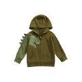 Licupiee Boys Clothes 2T 3T 4T 5T Dinosaur Zip Up Hoodies Kids Fall Winter Sweatshirt Long Sleeve Hooded Tops with Pocket
