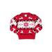wybzd Family Matching Christmas Sweater Long Sleeve Crew Neck Snowflake Elk Pattern Pullover Knitted Top for Mom and Me 3-4 Years
