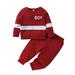 Capreze Infant Long Sleeve Sweatshirts Top+Pants Casual Elastic Waist Sweatshirt Outfits Holiday 2Pcs Outfit Suit Beam Foot